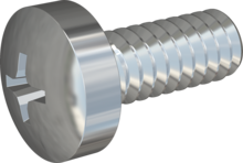 Metric Machine Screw, STM32 1.6x4.0 - H0, steel, hardened, zinc-plated 5-7 µm, baked, blue / transparent passivated