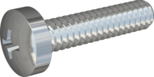 Metric Machine Screw, STM32 1.6x7.0 - H0, steel, hardened, zinc-plated 5-7 µm, baked, blue / transparent passivated