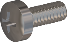 STM320200050E, Metric Machine Screw, STM32 2.0x5.0 - H0, stainless-steel A2, 1.4567, bright, pickled and passivated