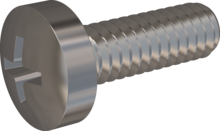 STM320200060E, Metric Machine Screw, STM32 2.0x6.0 - H0, stainless-steel A2, 1.4567, bright, pickled and passivated