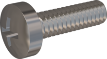 STM320200070E, Metric Machine Screw, STM32 2.0x7.0 - H0, stainless-steel A2, 1.4567, bright, pickled and passivated