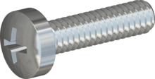 STM320200080S, Metric Machine Screw, STM32 2.0x8.0 - H0, steel, hardened, zinc-plated 5-7 µm, baked, blue / transparent passivated