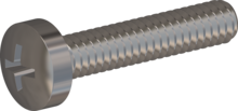 STM320200100E, Metric Machine Screw, STM32 2.0x10.0 - H0, stainless-steel A2, 1.4567, bright, pickled and passivated