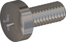 STM320250060E, Metric Machine Screw, STM32 2.5x6.0 - H1, stainless-steel A2, 1.4567, bright, pickled and passivated