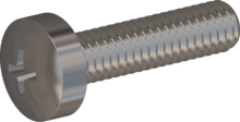 STM320250100E, Metric Machine Screw, STM32 2.5x10.0 - H1, stainless-steel A2, 1.4567, bright, pickled and passivated