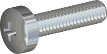 STM320250100S, Metric Machine Screw, STM32 2.5x10.0 - H1, steel, hardened, zinc-plated 5-7 µm, baked, blue / transparent passivated