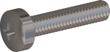 STM320250120E, Metric Machine Screw, STM32 2.5x12.0 - H1, stainless-steel A2, 1.4567, bright, pickled and passivated
