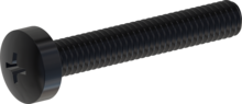 STM320250160J, Metric Machine Screw, STM32 2.5x16.0 - H1, stainless-steel A2, 1.4567, black