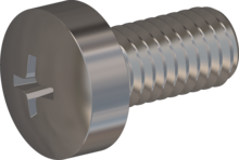STM320300060E, Metric Machine Screw, STM32 3.0x6.0 - H1, stainless-steel A2, 1.4567, bright, pickled and passivated