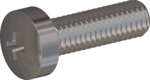 STM320300100E, Metric Machine Screw, STM32 3.0x10.0 - H1, stainless-steel A2, 1.4567, bright, pickled and passivated