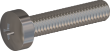 STM320300140E, Metric Machine Screw, STM32 3.0x14.0 - H1, stainless-steel A2, 1.4567, bright, pickled and passivated