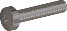 STM320300150E, Metric Machine Screw, STM32 3.0x15.0 - H1, stainless-steel A2, 1.4567, bright, pickled and passivated