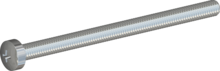 STM320300450S, Skruv med metrisk gänga, STM32 3.0x45.0 - H1, stål, härdat, förzinkad 5-7 µm, härdad, blå/transparent passiviserad