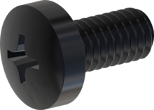 STM320350070J, Metric Machine Screw, STM32 3.5x7.0 - H2, stainless-steel A2, 1.4567, black