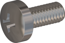 STM320350080E, Metric Machine Screw, STM32 3.5x8.0 - H2, stainless-steel A2, 1.4567, bright, pickled and passivated