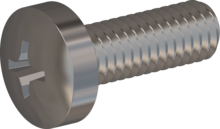 STM320350100E, Metric Machine Screw, STM32 3.5x10.0 - H2, stainless-steel A2, 1.4567, bright, pickled and passivated