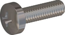 STM320350120E, Metric Machine Screw, STM32 3.5x12.0 - H2, stainless-steel A2, 1.4567, bright, pickled and passivated