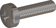 STM320350140E, Metric Machine Screw, STM32 3.5x14.0 - H2, stainless-steel A2, 1.4567, bright, pickled and passivated