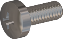 STM320400100E, Metric Machine Screw, STM32 4.0x10.0 - H2, stainless-steel A2, 1.4567, bright, pickled and passivated