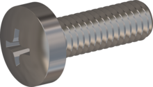 STM320400120E, Metric Machine Screw, STM32 4.0x12.0 - H2, stainless-steel A2, 1.4567, bright, pickled and passivated