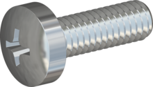 STM320400120S, Metric Machine Screw, STM32 4.0x12.0 - H2, steel, hardened, zinc-plated 5-7 µm, baked, blue / transparent passivated