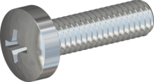 STM320400140S, Metric Machine Screw, STM32 4.0x14.0 - H2, steel, hardened, zinc-plated 5-7 µm, baked, blue / transparent passivated
