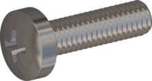 STM320400150E, Metric Machine Screw, STM32 4.0x15.0 - H2, stainless-steel A2, 1.4567, bright, pickled and passivated