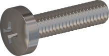 STM320400160E, Metric Machine Screw, STM32 4.0x16.0 - H2, stainless-steel A2, 1.4567, bright, pickled and passivated