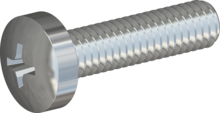 STM320400160S, Metric Machine Screw, STM32 4.0x16.0 - H2, steel, hardened, zinc-plated 5-7 µm, baked, blue / transparent passivated
