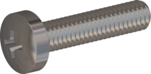 STM320400180E, Metric Machine Screw, STM32 4.0x18.0 - H2, stainless-steel A2, 1.4567, bright, pickled and passivated