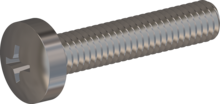 STM320400200E, Metric Machine Screw, STM32 4.0x20.0 - H2, stainless-steel A2, 1.4567, bright, pickled and passivated