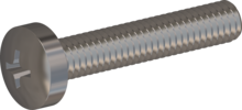 STM320400220E, Metric Machine Screw, STM32 4.0x22.0 - H2, stainless-steel A2, 1.4567, bright, pickled and passivated