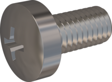 STM320500100E, Metric Machine Screw, STM32 5.0x10.0 - H2, stainless-steel A2, 1.4567, bright, pickled and passivated