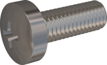 STM320500140E, Metric Machine Screw, STM32 5.0x14.0 - H2, stainless-steel A2, 1.4567, bright, pickled and passivated