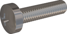 STM320500200E, Metric Machine Screw, STM32 5.0x20.0 - H2, stainless-steel A2, 1.4567, bright, pickled and passivated