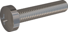 STM320500250E, Metric Machine Screw, STM32 5.0x25.0 - H2, stainless-steel A2, 1.4567, bright, pickled and passivated