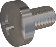 STM320600100E, Metric Machine Screw, STM32 6.0x10.0 - H3, stainless-steel A2, 1.4567, bright, pickled and passivated