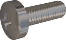 STM320600180E, Metric Machine Screw, STM32 6.0x18.0 - H3, stainless-steel A2, 1.4567, bright, pickled and passivated