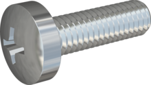STM320600200S, Metric Machine Screw, STM32 6.0x20.0 - H3, steel, hardened, zinc-plated 5-7 µm, baked, blue / transparent passivated