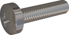 STM320600250E, Metric Machine Screw, STM32 6.0x25.0 - H3, stainless-steel A2, 1.4567, bright, pickled and passivated
