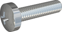 STM320600250S, Metric Machine Screw, STM32 6.0x25.0 - H3, steel, hardened, zinc-plated 5-7 µm, baked, blue / transparent passivated