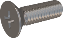 STM330250080E, Metric Machine Screw, STM33 2.5x8.0 - H1, stainless-steel A2, 1.4567, bright, pickled and passivated