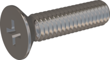 STM330250100E, Metric Machine Screw, STM33 2.5x10.0 - H1, stainless-steel A2, 1.4567, bright, pickled and passivated