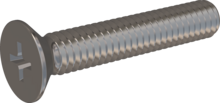 STM330250140E, Skruv med metrisk gänga, STM33 2.5x14.0 - H1, rostfritt stål A2, 1.4567, blank och passiviserad