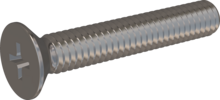 STM330250150E, Skruv med metrisk gänga, STM33 2.5x15.0 - H1, rostfritt stål A2, 1.4567, blank och passiviserad