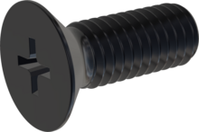 STM330300080J, Schroef met metrische schroefdraad, STM33 3.0x8.0 - H1, roestvrij staal A2, 1.4567, zwart