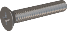STM330350200E, Skruv med metrisk gänga, STM33 3.5x20.0 - H2, rostfritt stål A2, 1.4567, blank och passiviserad