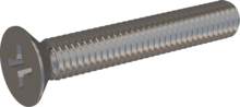 STM330350220E, Skruv med metrisk gänga, STM33 3.5x22.0 - H2, rostfritt stål A2, 1.4567, blank och passiviserad