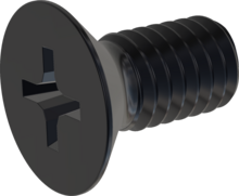 STM330400080J, Schroef met metrische schroefdraad, STM33 4.0x8.0 - H2, roestvrij staal A2, 1.4567, zwart