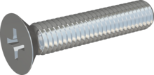STM330600300S, Metric Machine Screw, STM33 6.0x30.0 - H3, steel, hardened, zinc-plated 5-7 µm, baked, blue / transparent passivated